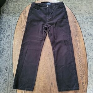 Childrens Place Black Chino Straight Leg Adjustable Waist Pant Size Boy 10 Husky